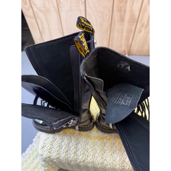 Dr. Martens 1B60 LTT Max Black Leather Knee High Platform Boots Metal Toe USL 8 - Picture 11 of 16